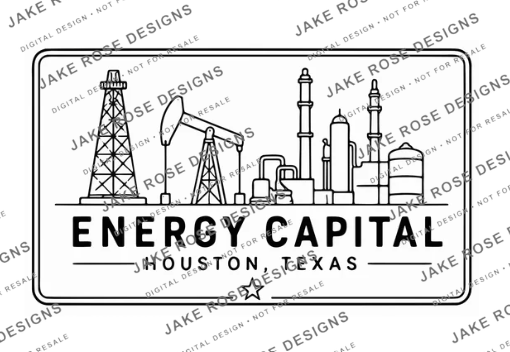 Houston Energy Capital Simple SVG & Laser File
