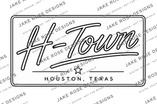 Houston H-Town Script Simple SVG & Laser File