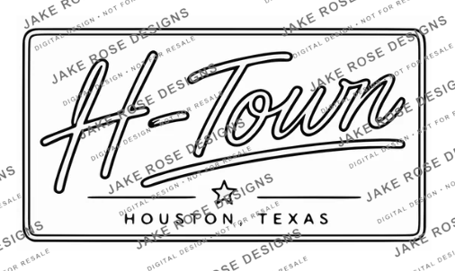 Houston H-Town Script Detailed SVG & Laser File