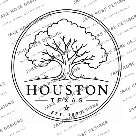 Houston Oak Simple SVG & Laser File