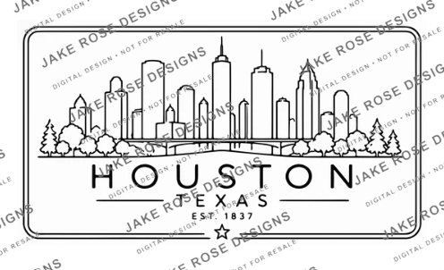 Houston Skyline Simple SVG & Laser File