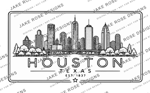 Houston Skyline Detailed SVG & Laser File