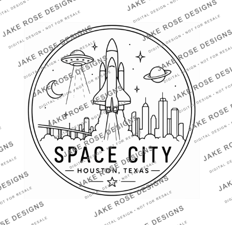 Houston Space City Simple SVG & Laser File