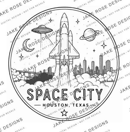 Houston Space City Detailed SVG & Laser File