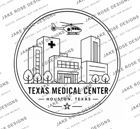 Houston Texas Medical Center Simple SVG & Laser File