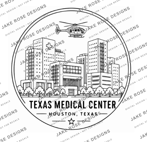 Houston Texas Medical Center Detailed SVG & Laser File